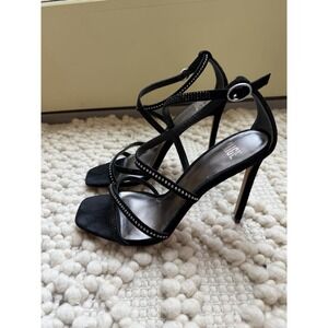 PAIGE Black Strappy Sandals Stiletto Heels Studded Women's Size 8